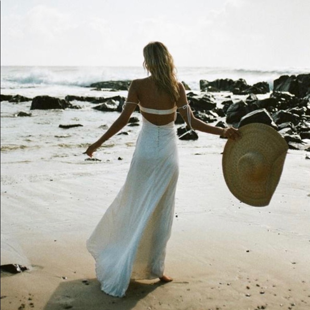 White silky abella dress
